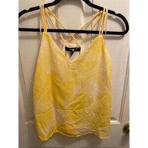 Brand New Vera Moda Women's Size Medium Yellow White Sleeveless Tank Top Shirt